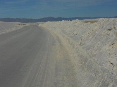 Gypsum sand piles on Dunes Road at White Sands National Monument